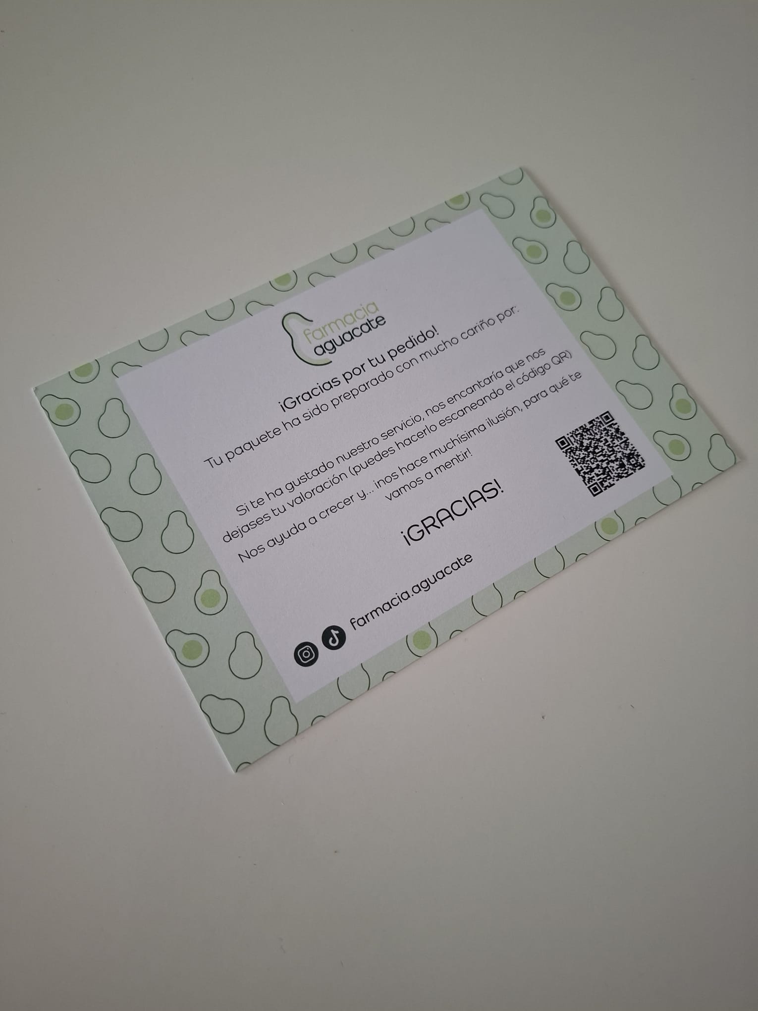 Tarjeta Agradecimiento Compra Online Farmacia